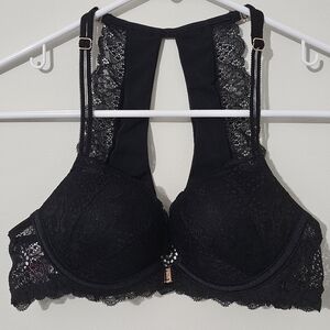 PINK Victoria's Secret Black Date Push-up Bra Size 34A